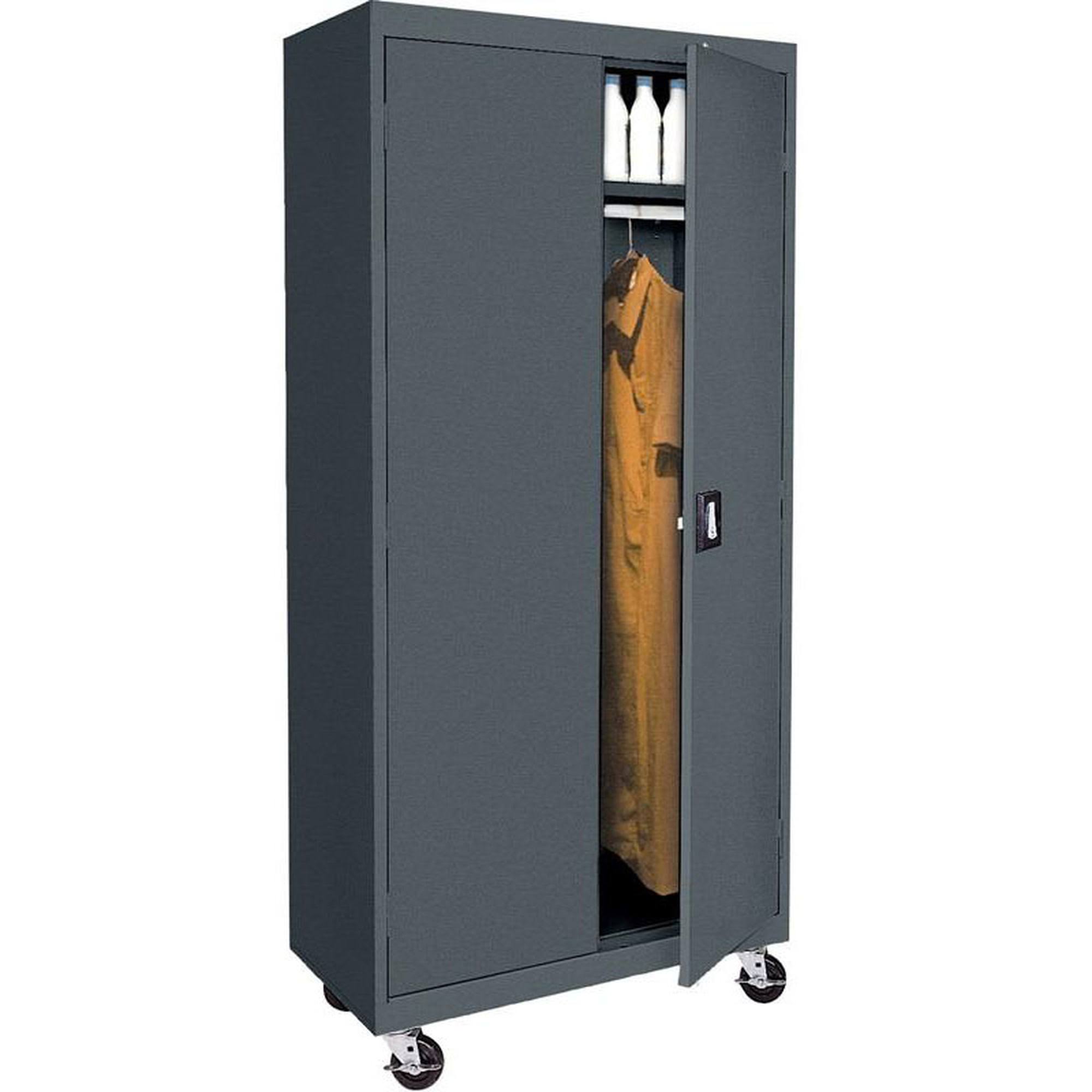 Sandusky Lee Transport Mobile Wardrobe Cabinet Charcoal