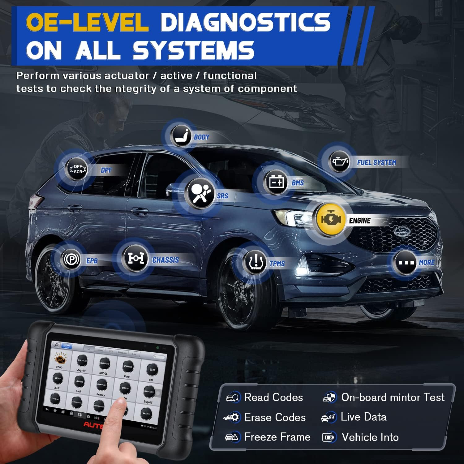 Autel Scanner MaxiPRO MP808K Diagnostic Scan Tool [with $150 Adaptor kit], 2022 Newer Model of MP808, MaxiDAS DS808, Same as MS906, with Bi-Directional Control, OE All Systems Diagnostics, 30+ Service