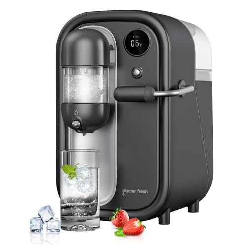 GLACIER FRESH Electric Sparkling Water Maker with LED Display, Cold Soda Maker for Carbonating with 1.6L Water Tank, Compatible with GLACIER FRESH 60L CO2 Carbonator