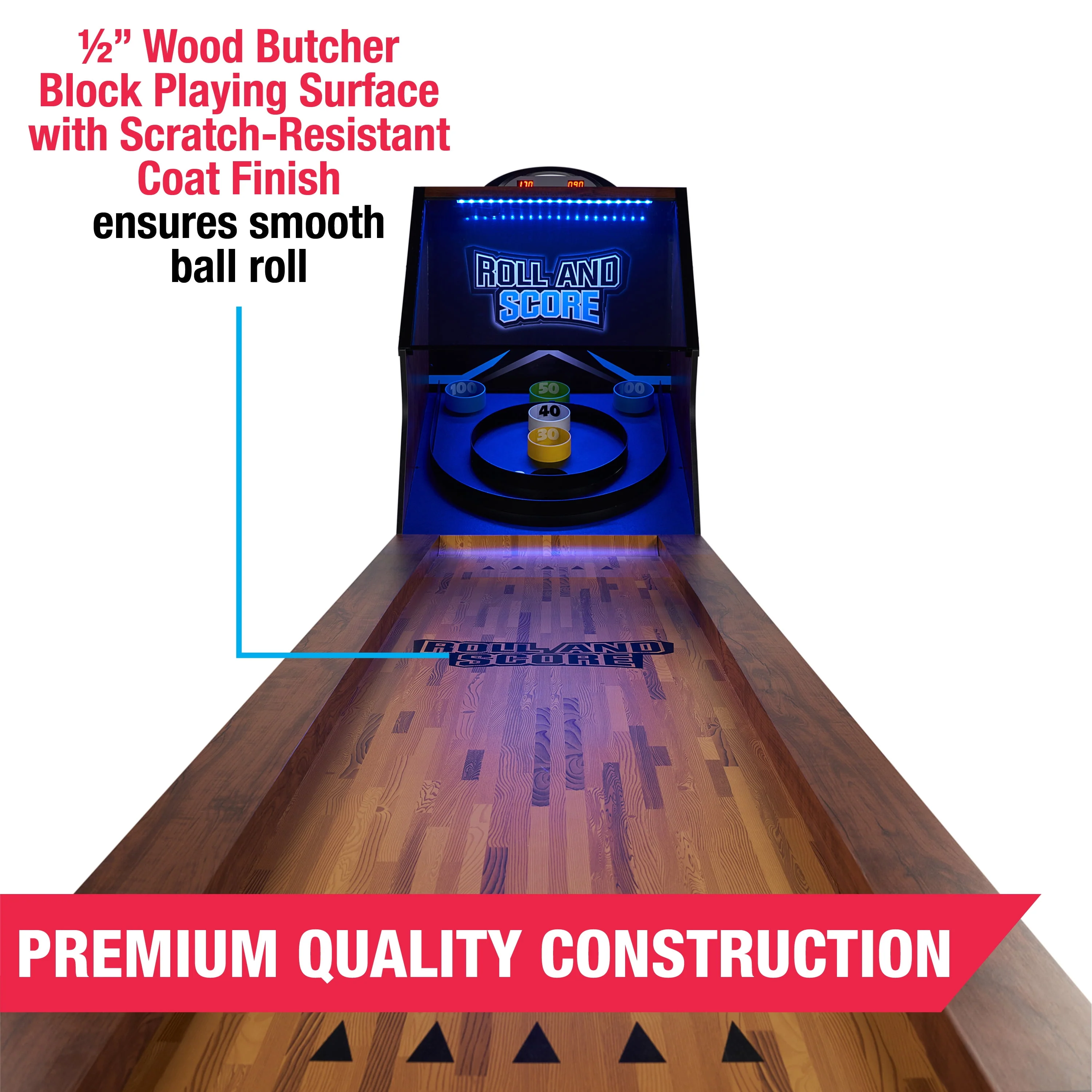 MD Sports 9' Roll and Score Game, LED Scorer, Arcade Sound Effects