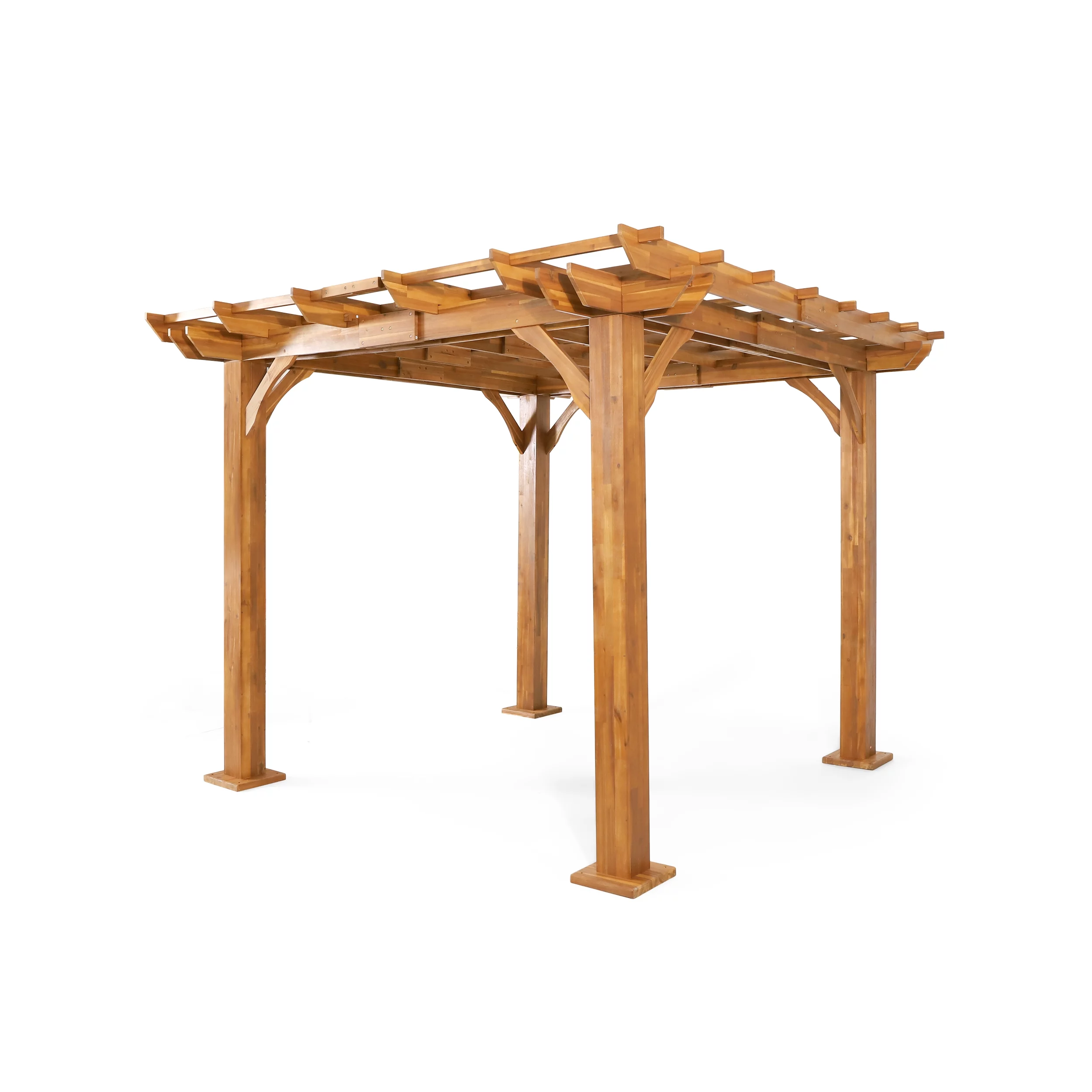 Noble House 120" x 120" x 93" Teak Acacia and Wood Pergola - Curated Treasures Market