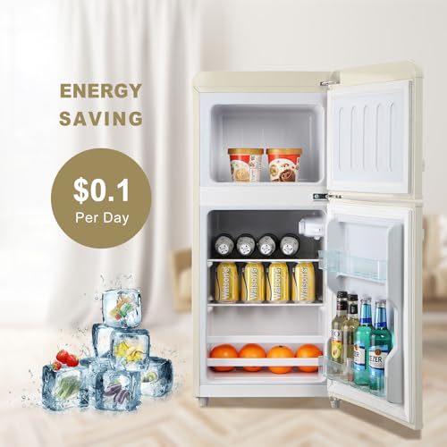 DRIXNO 3.5 Cu.ft Retro Mini Fridge