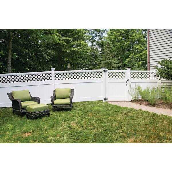 Barrette Outdoor Living Veranda H x 8 ft. W White Vinyl Anderson Privacy Fence Panel Kit - Shop Hardware Tools Online Store