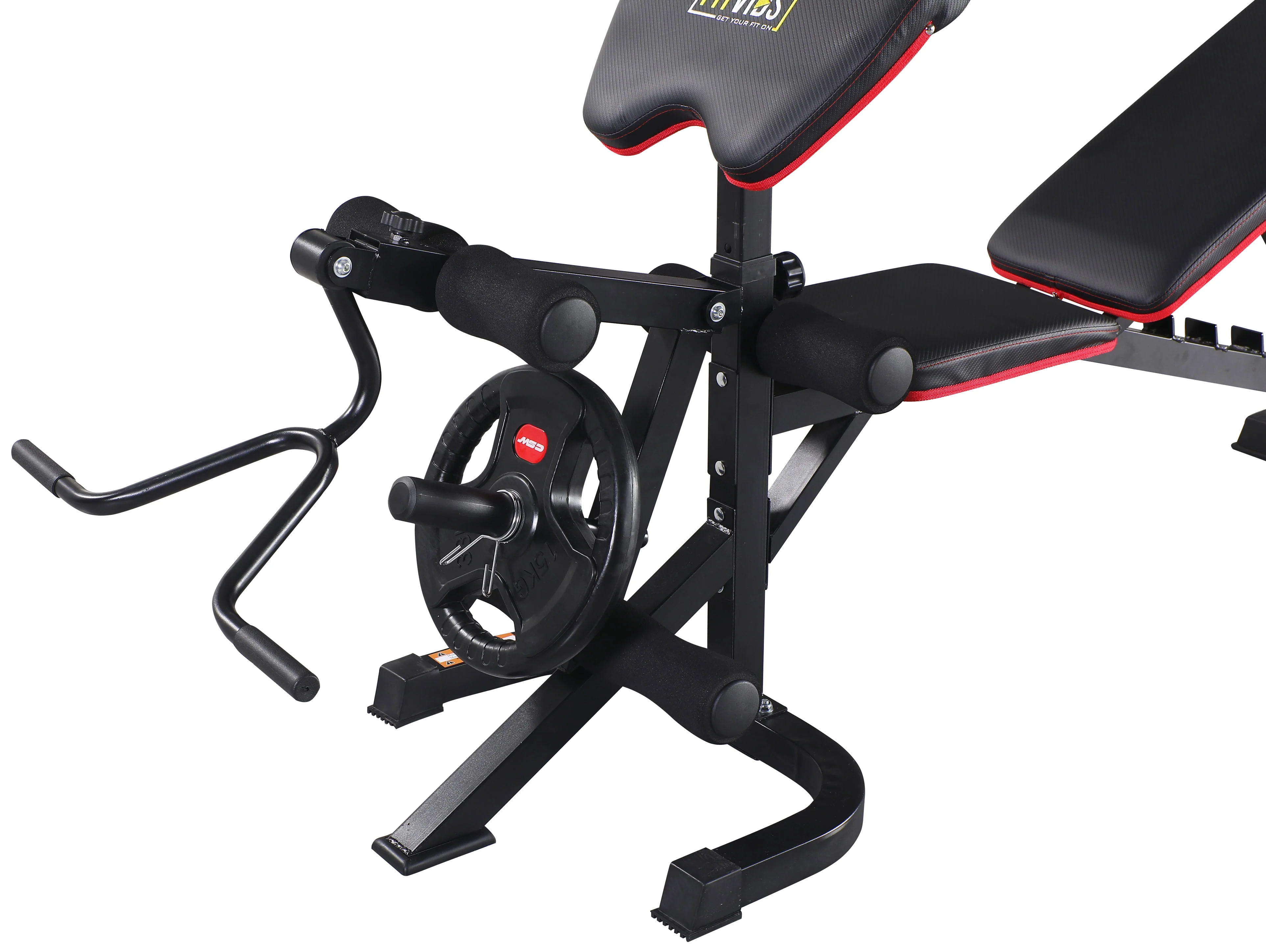 Fitvids LX600 Adjustable Olympic Workout Bench with Squat Rack, Leg Extension, Preacher Curl, and Weight Storage, 800-Pound Capacity
