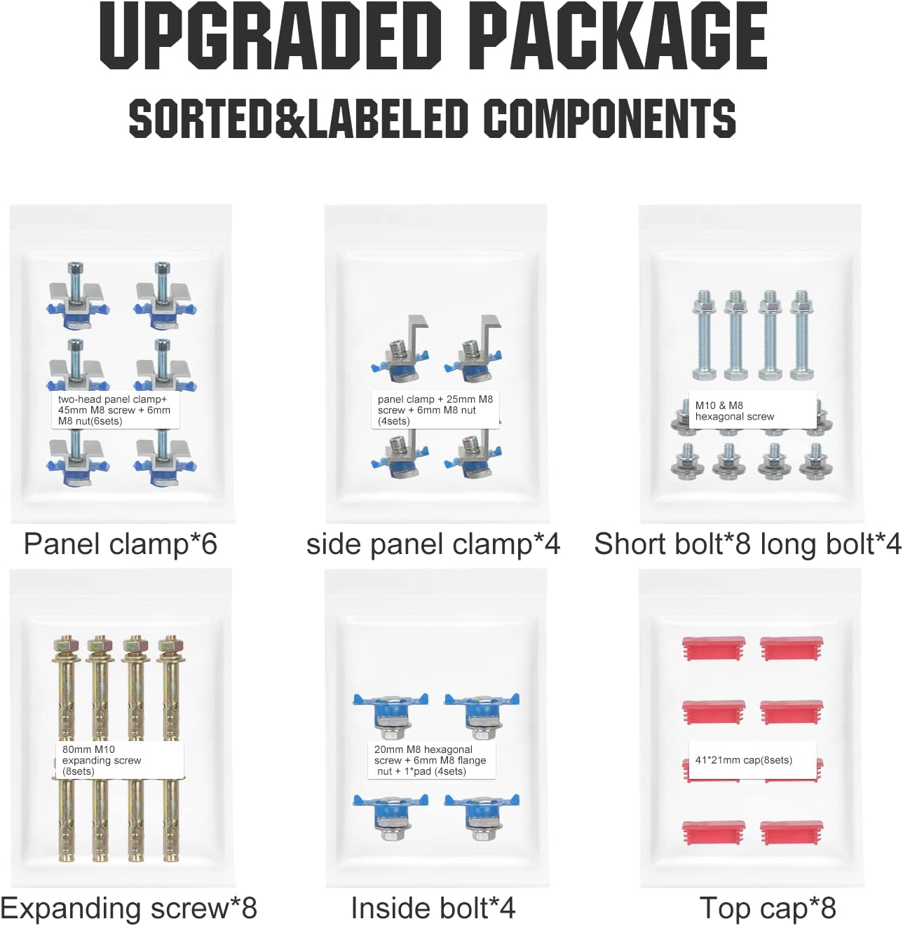 ECO-Worthy Adjustable Multi-Pieces Solar Panel Mounting Brackets Kit System for 1-4pcs Solar Panels