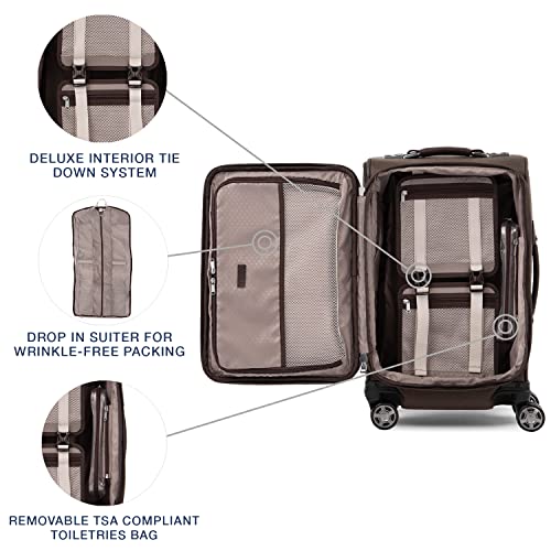 Travelpro Platinum Elite Softside Expandable Carry on Luggage, 8 Wheel Spinner Suitcase, USB Port, Suiter, Men and Women, Bordeaux Red, Carry On 21-Inch