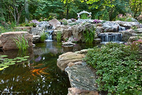 Aquascape AquaGarden Container Water Feature Kit – Indoor & Outdoor Mini Pond with Waterfall Fountain, Pump & Filtration for Home & Patio, Brown