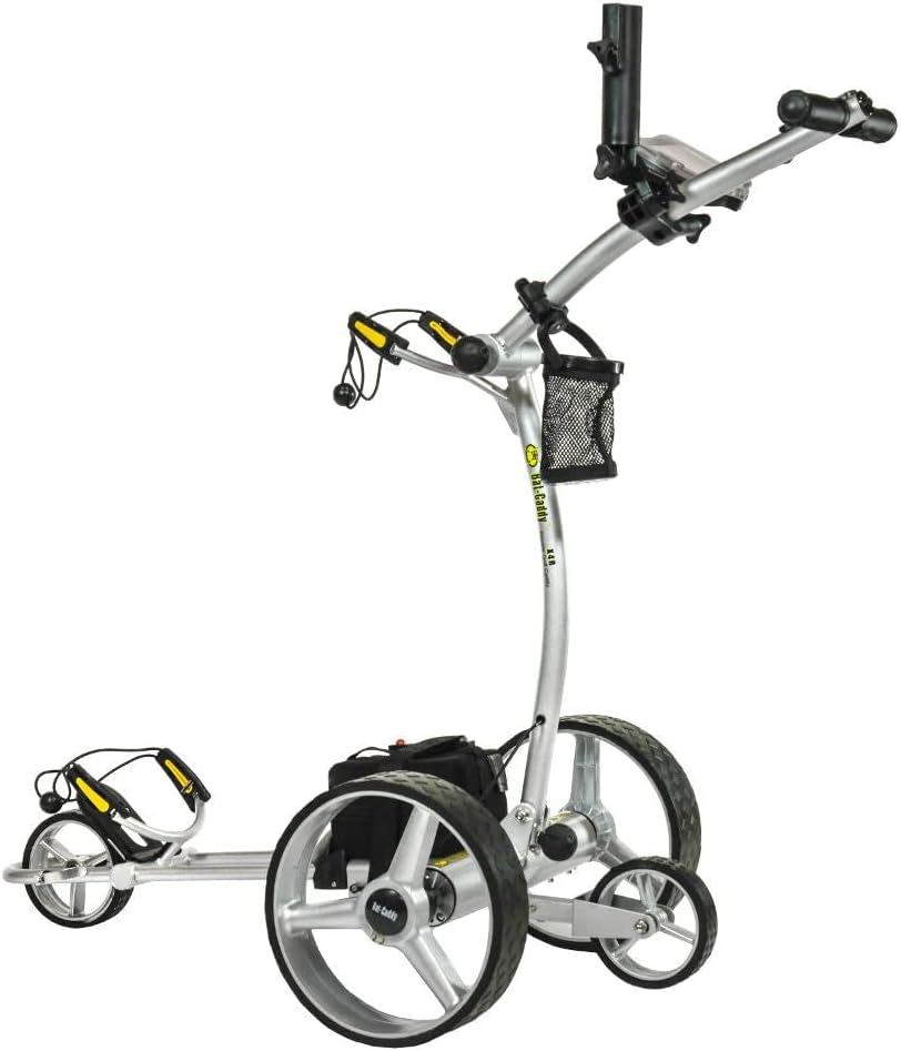 Bat-Caddy X4 Sport Electric Push Cart w/ Free Accessory Kit, 33Ah, Silver