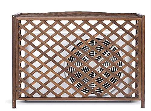 Wooden Air Conditioner Cover Flower Stand Wooden Air Conditioning Rack Conditioning Shell Blinds Solid Wood Air Conditioning Cover Outdoor Plant Storage