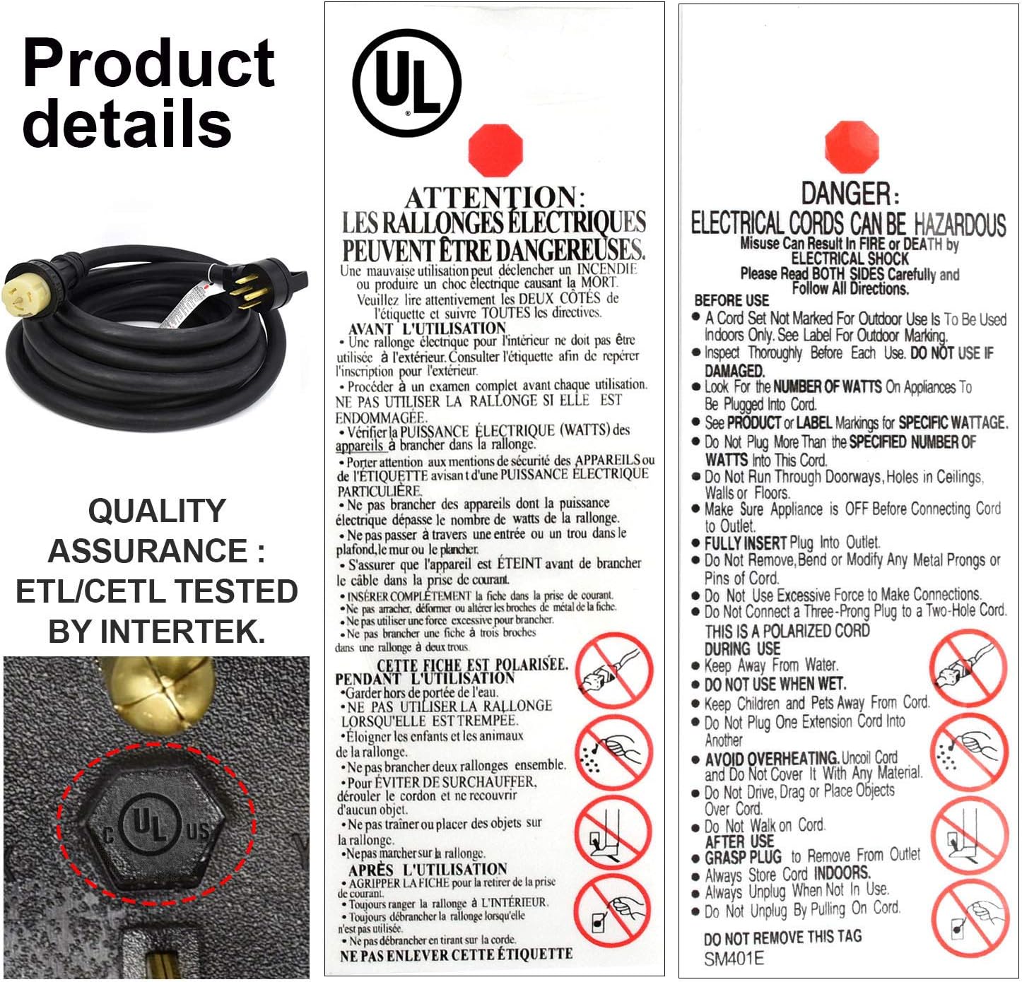 HZXVOGEN Power Extension Cord Welder Extension Adapter 50A 25FT 6-50R Female 6-50P Male Prong Heavy Duty Electric Extension Wire Generator Arc Stick MMA MIG TIG Welding Machine Cable-25FT