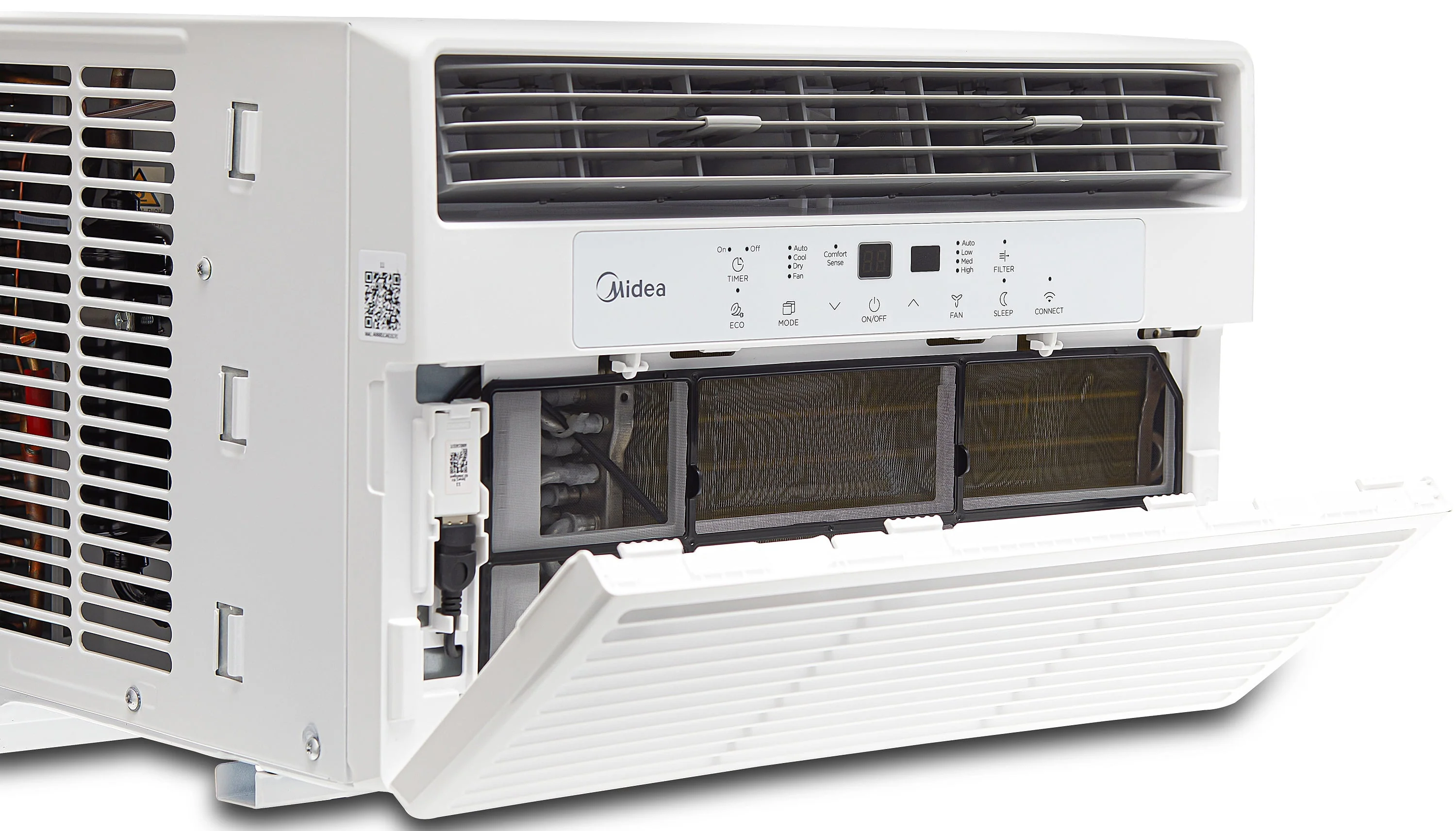 Midea 8,000 BTU 115V Smart Window Air Conditioner with Comfort Sense Remote, Covers up to 350 Sq. ft., White, MAW08S1DWWT
