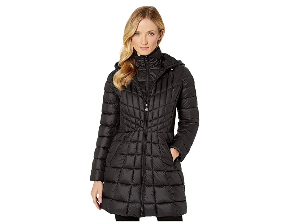 Bernardo Hooded Packable Puffer Coat - Black