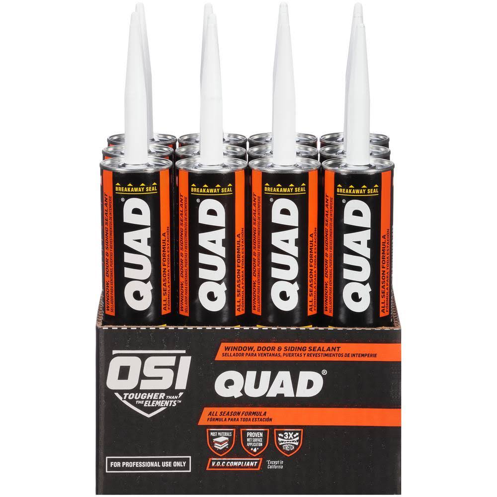 OSI Quad Advanced Formula 10 fl. oz. Green #777 Exterior Window, DOOR, and Siding Sealant (12-Pack) 1637315