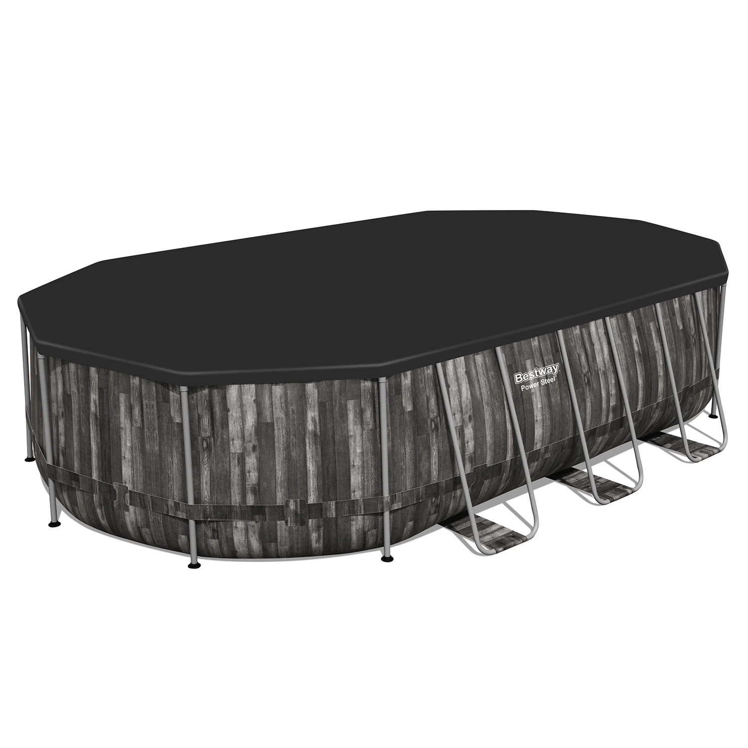 Bestway Power Steel 18' x 9' x 48 Oval Above Ground Outdoor Pool Set