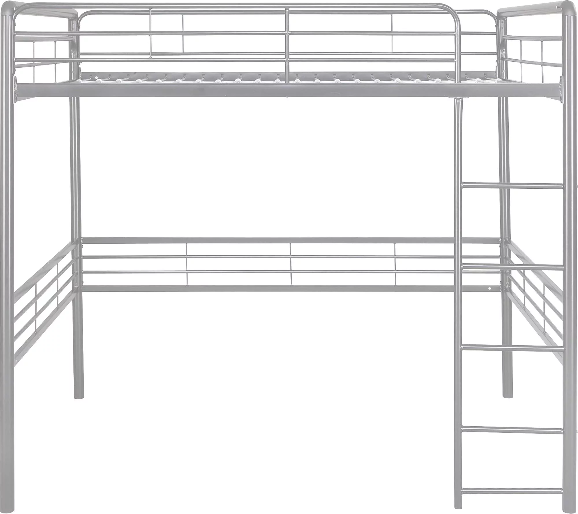 DHP Tommy Full Metal Loft Bed, Silver