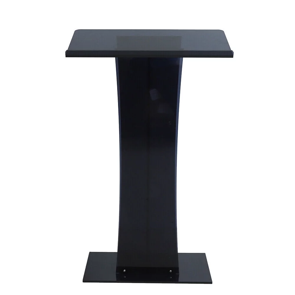 ZhdnBhnos Black Acrylic Podium Podium Stand Clear Podium Lectern Plexiglass Pulpit Presentation Table Reception Stand For Conference School Church