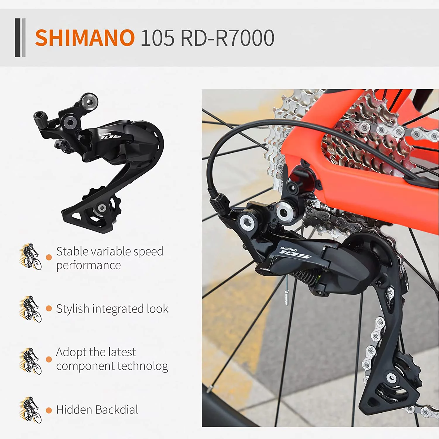 SAVADECK Carbon Road Bike,HERD6.0 T800 Carbon Fiber 700C Road Bicycle with Shimano 105 22 Speed Groupset Ultra-Light Carbon Wheelset Seatpost Fork Bicycle(Black Red 47cm)