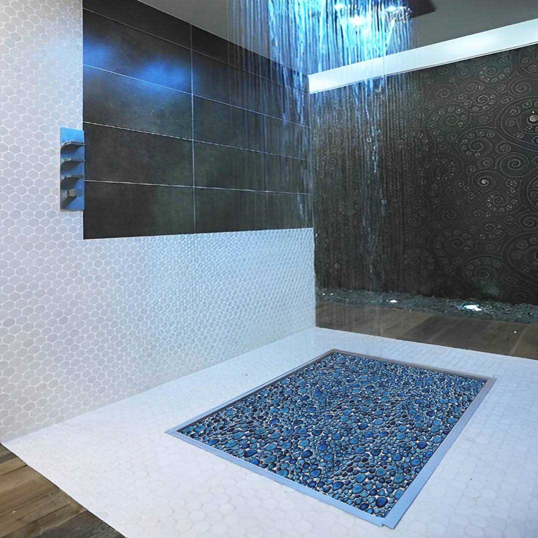 Blue Porcelain Pebbles / Rocks Wall &amp; Floor Tile Blujellyfish - Shop Hardware Tools Online Store