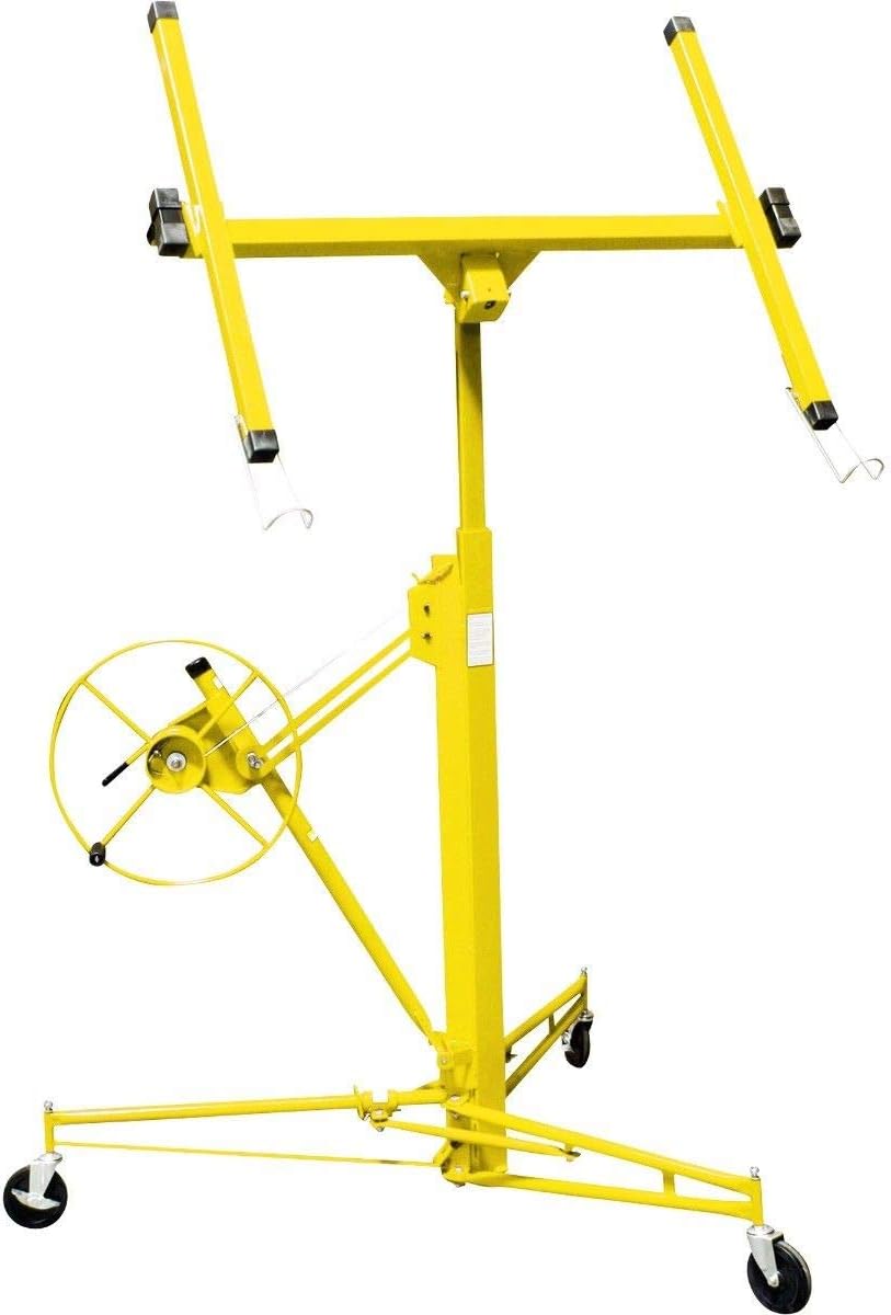 Stark USA Professional Series 16' ft Drywall Rolling Lift Panel Hoist Jack Caster Construction Dry Wall Lifting w/Caster Wheel, Yellow