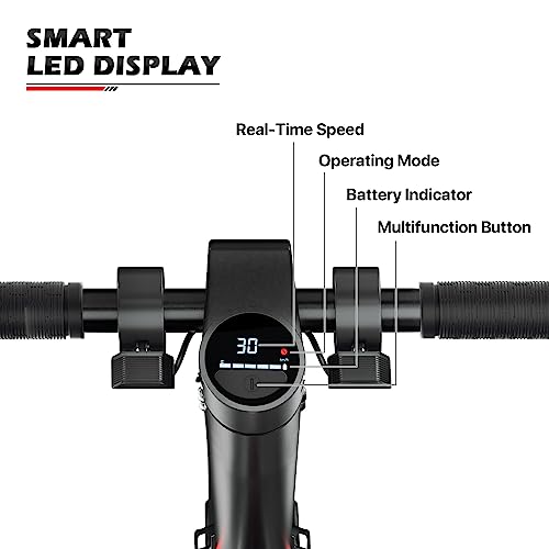 MoNiBloom E-Scooter Electric Kick Scooter w/LED Display and Bluetooth APP, Portable Folding Commuting Scooter for Adults & Teens