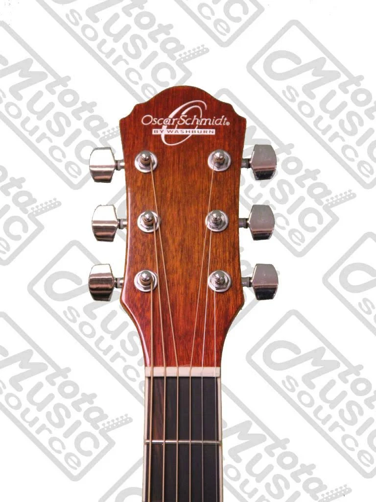 Oscar Schmidt Og10ce Concert-Size Cutaway Acoustic-Electric Guitar - Flame Yellow Sunburst