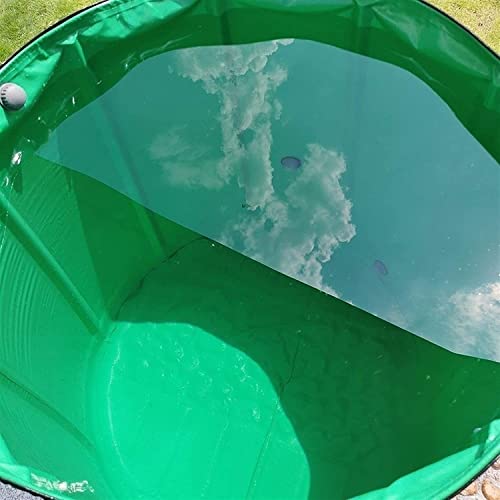 QIANMEI Collapsible Rain Barrel Collapsible Rain Barrel Kit, Flexible Water Tank, PVC Coated Cloth Cylinder Large Diameter Easy to Store with Zipper Lid, Filter Mesh, Outlet Valve