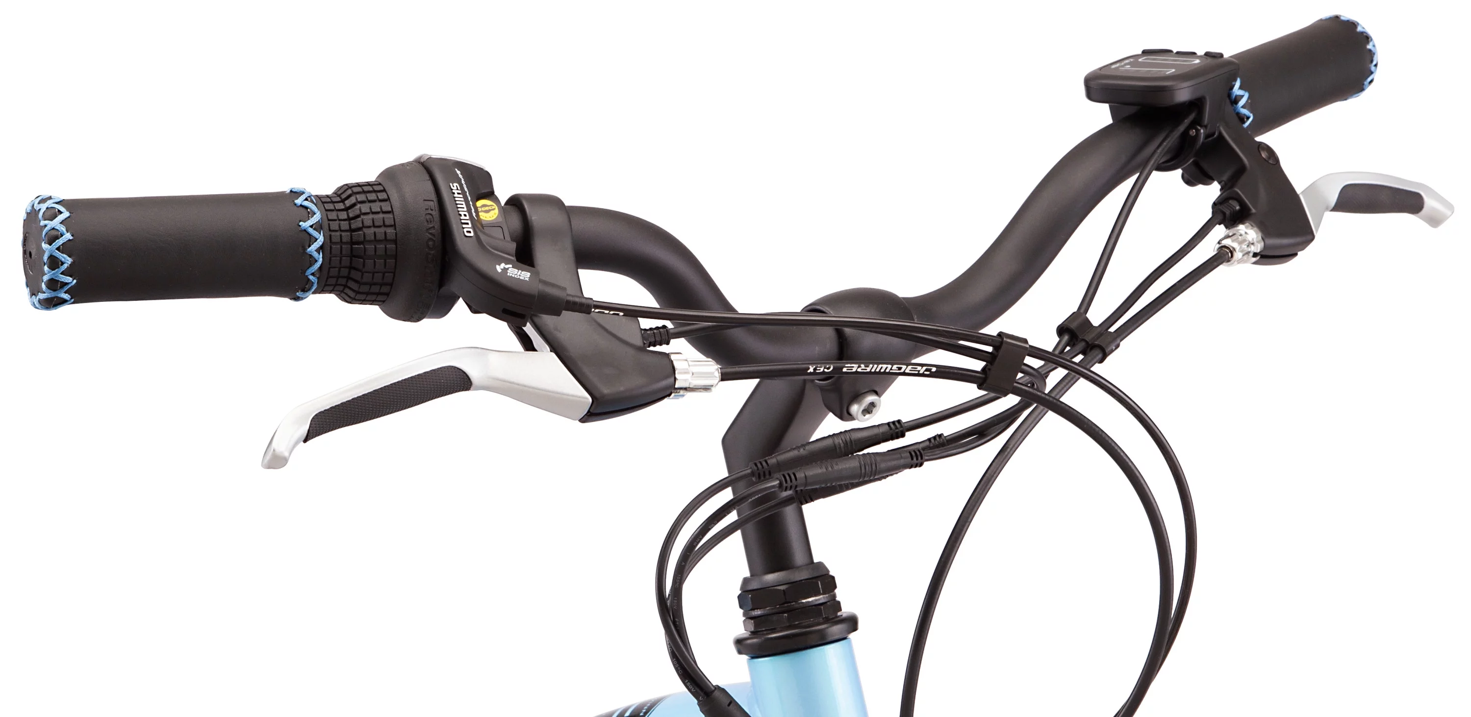 Schwinn 26" EC1 Electric Cruiser Bike for Adults, 7 Speeds, 250w Motor, Blue Ebike