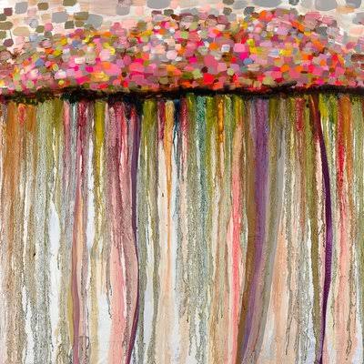 GreenBox Art &Pink Cloud& by Eli Halpin Print of Painting on Canvas Size: 39x22 H x 39x22 W x 1.5x22 D