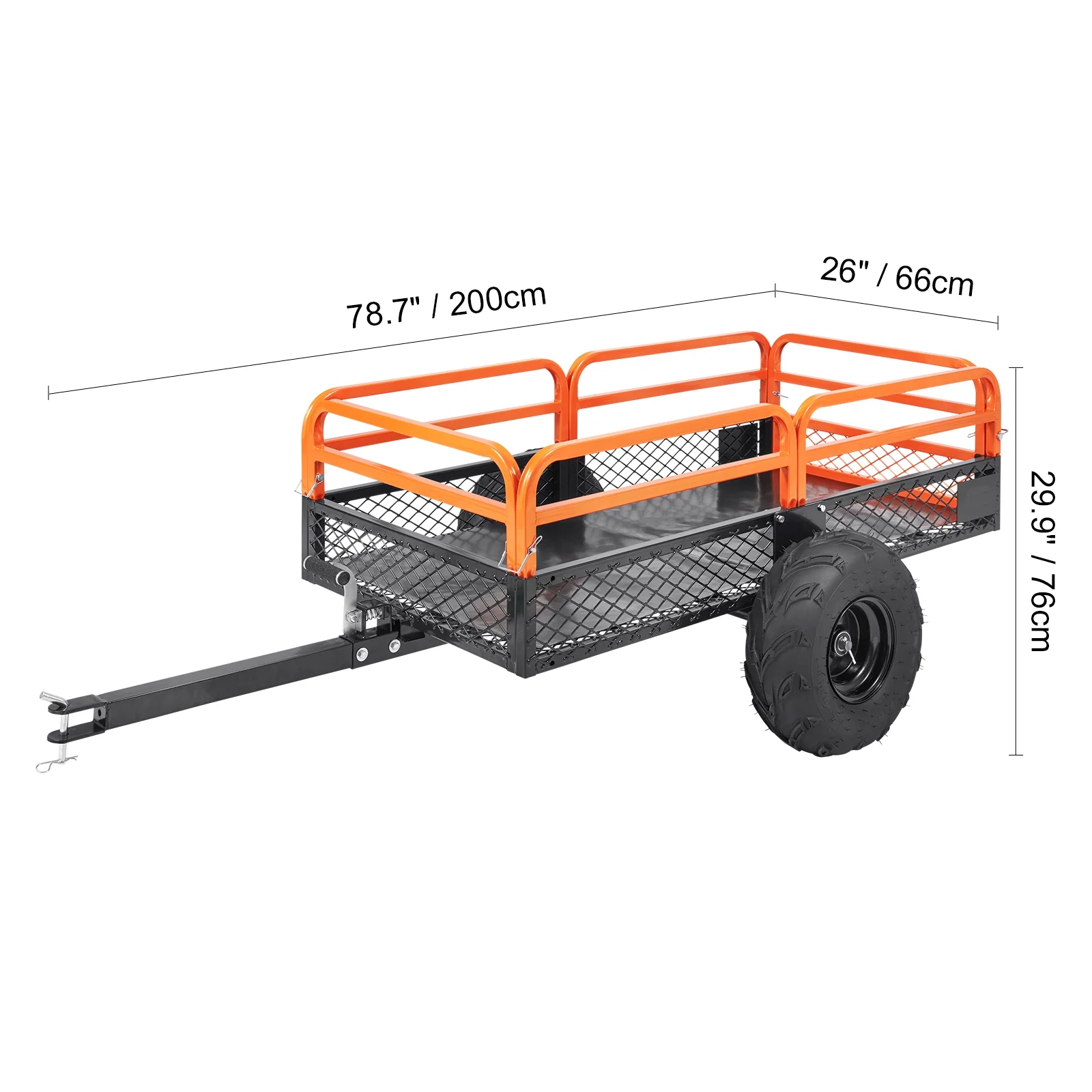SKYSHALO Cu. Ft. Steel Construction Dump Trailer Tow Behind Dump Cart 1500 lbs 15