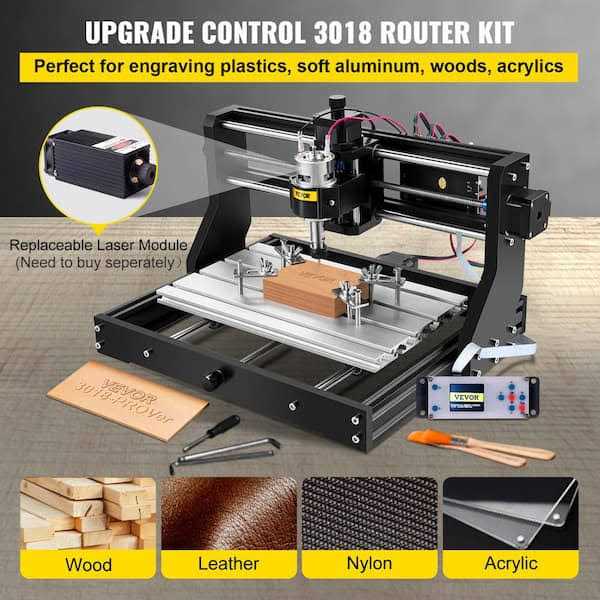 VEVOR CNC 3018-PRO 3 Axis CNC Router Kit GRBL Control Plastic Acrylic PCB PVC Wood Carving Milling Engraving Machine - Shop Hardware Tools Online Store