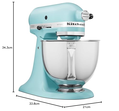KitchenAid Artisan Series 5 Quart Tilt Head Stand Mixer with Pouring Shield KSM150PS, Removable bowl, Aqua Sky