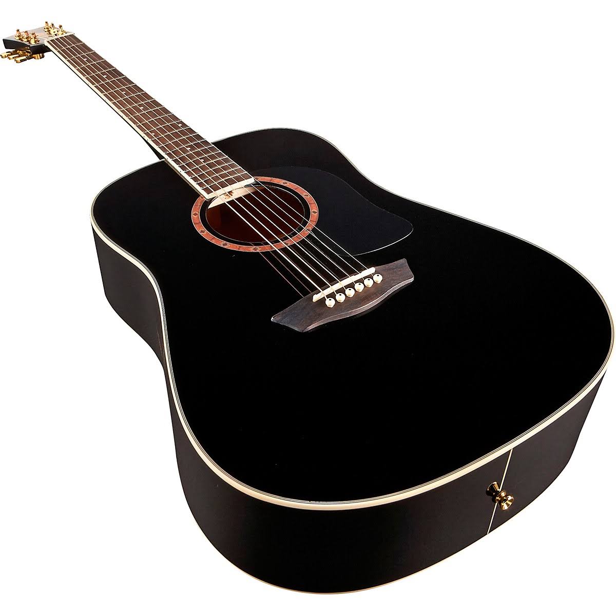 Washburn WD100DL Dreadnought Mahogany Acoustic Guitar Black