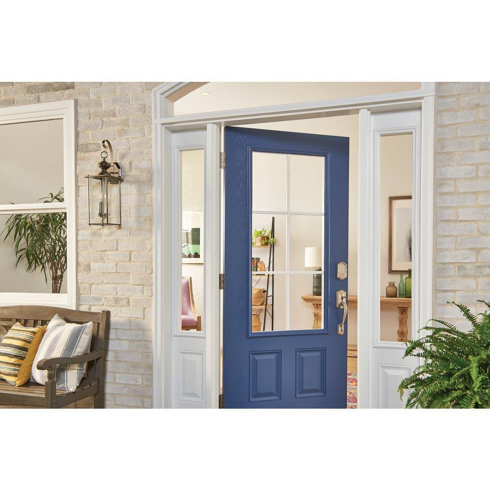 Schlage Camelot Encode Smart WiFi Door Lock with Alarm and Accent Lever Handleset in Satin Nickel