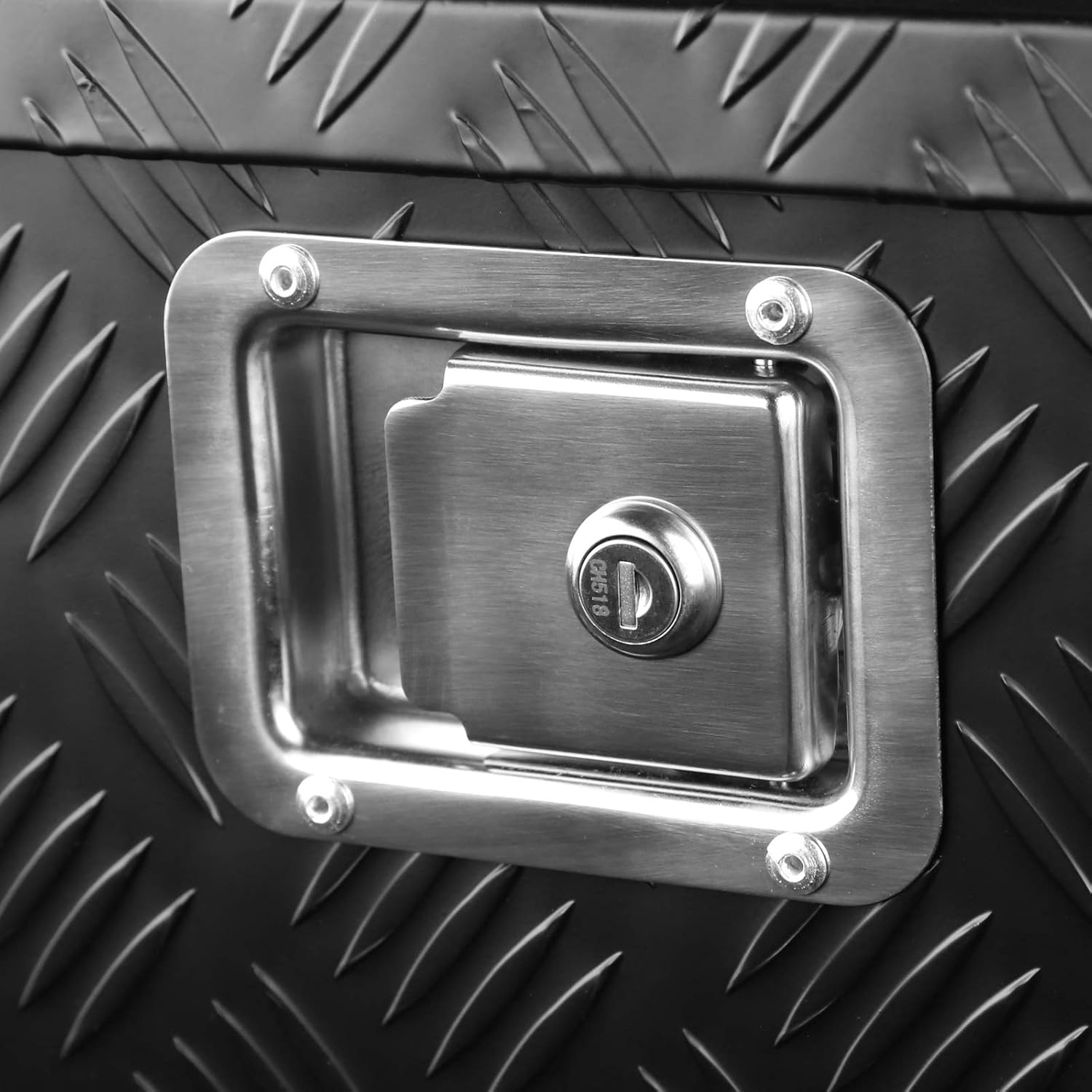 Carpartsinnovate For 29 Truck Pickup Black Aluminum Underbody Tongue Tool Box Trailer Storage+Lock
