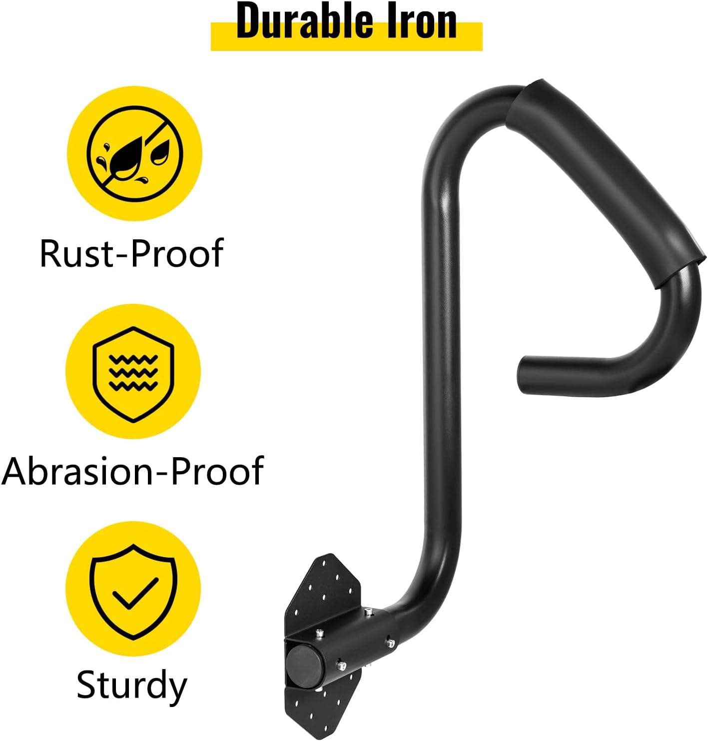 VEVOR Hot Tub Handrail 600LBS Capacity Spa Safety Rail Stationary Heavy Iron Under Mount Handrail Hot Rail with Sponge Rubber Grip Matte Design Hot Rail Tube for Access Spa Pack of 2