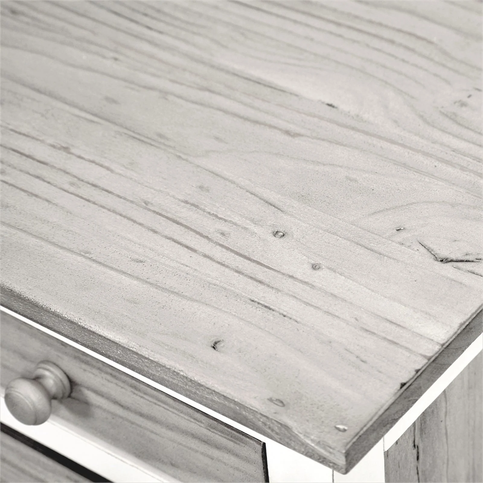 Sea Wind Florida Islamorada Wood Desk & Chair Set in Gray/White