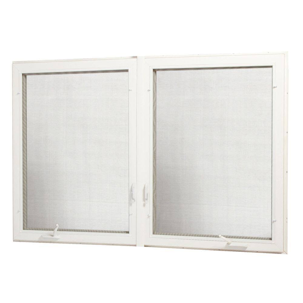 72 in. x 48 in. Vinyl Casement Window with Screen - White