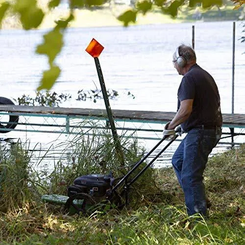Tazz One-Piece Steel Deck, 22” Cutting Swath, Never Kill, Fold Down Handlebars 35258 Walk-Behind String Mower/Trimmer, 150cc 4-C