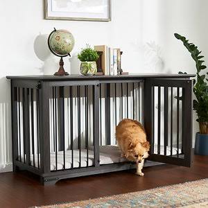 Frisco Broadway Dog Crate Credenza u0026 Mat Kit, Black