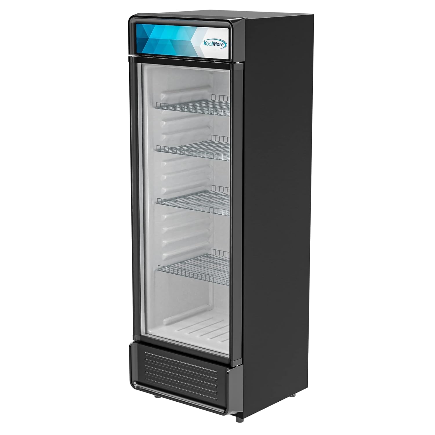 KoolMore MCF-16C Commercial Ice Cream Freezer Display Case, 16 Cu. Ft, White & Commercial One Glass Door Display Upright Beverage Refrigerator Cooler Merchandiser - 12 Cu. Ft [Black] (MDR-1GD-12C)