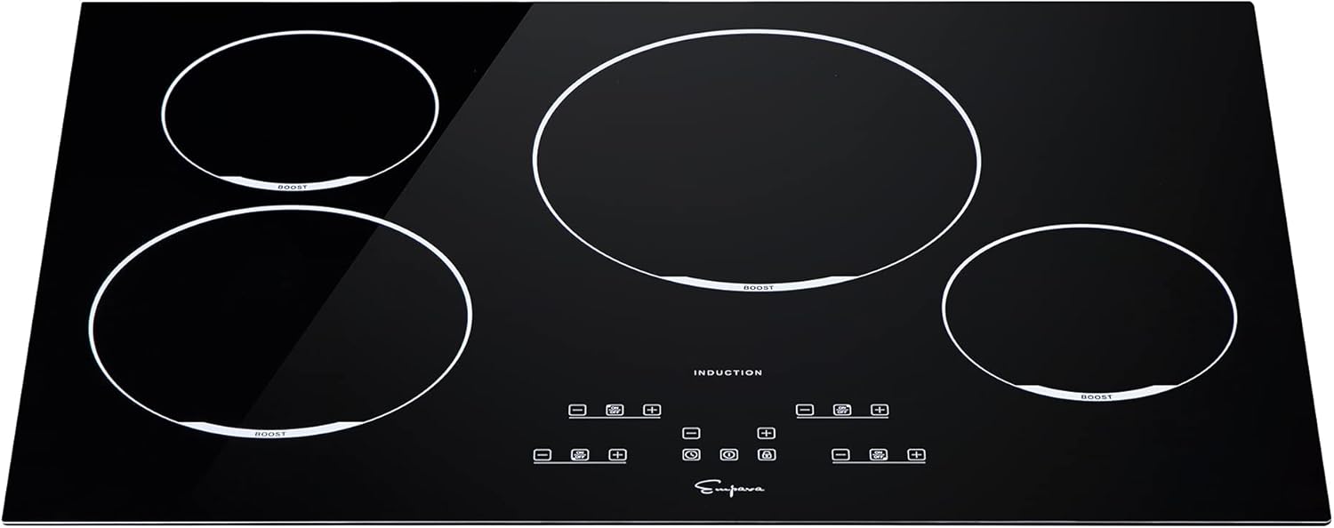 Empava Built-in 30 in. 240V Electric Stove Smooth Surface Cooktop Black with 4 Elements, 30IN