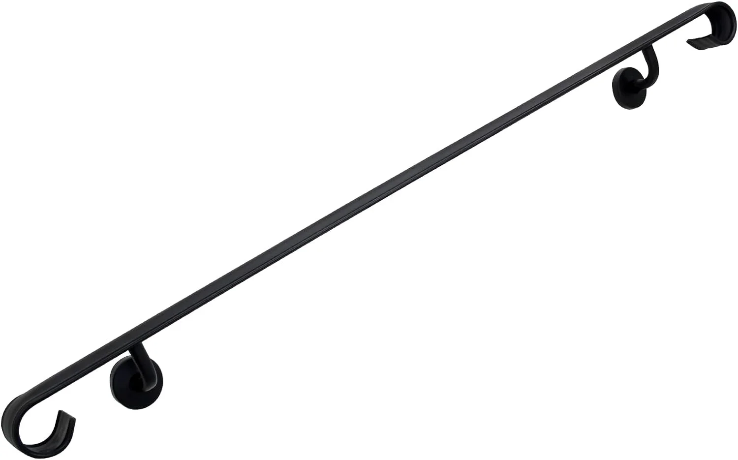 AUCHI Wall Handrail Wrought Iron, Stair Handrail Safety Non-Slip and Rust Resistant, Wall Mount Handrail Fits 4-5 Steps for Indoor or Outdoor Stairs - Curated Treasures Market