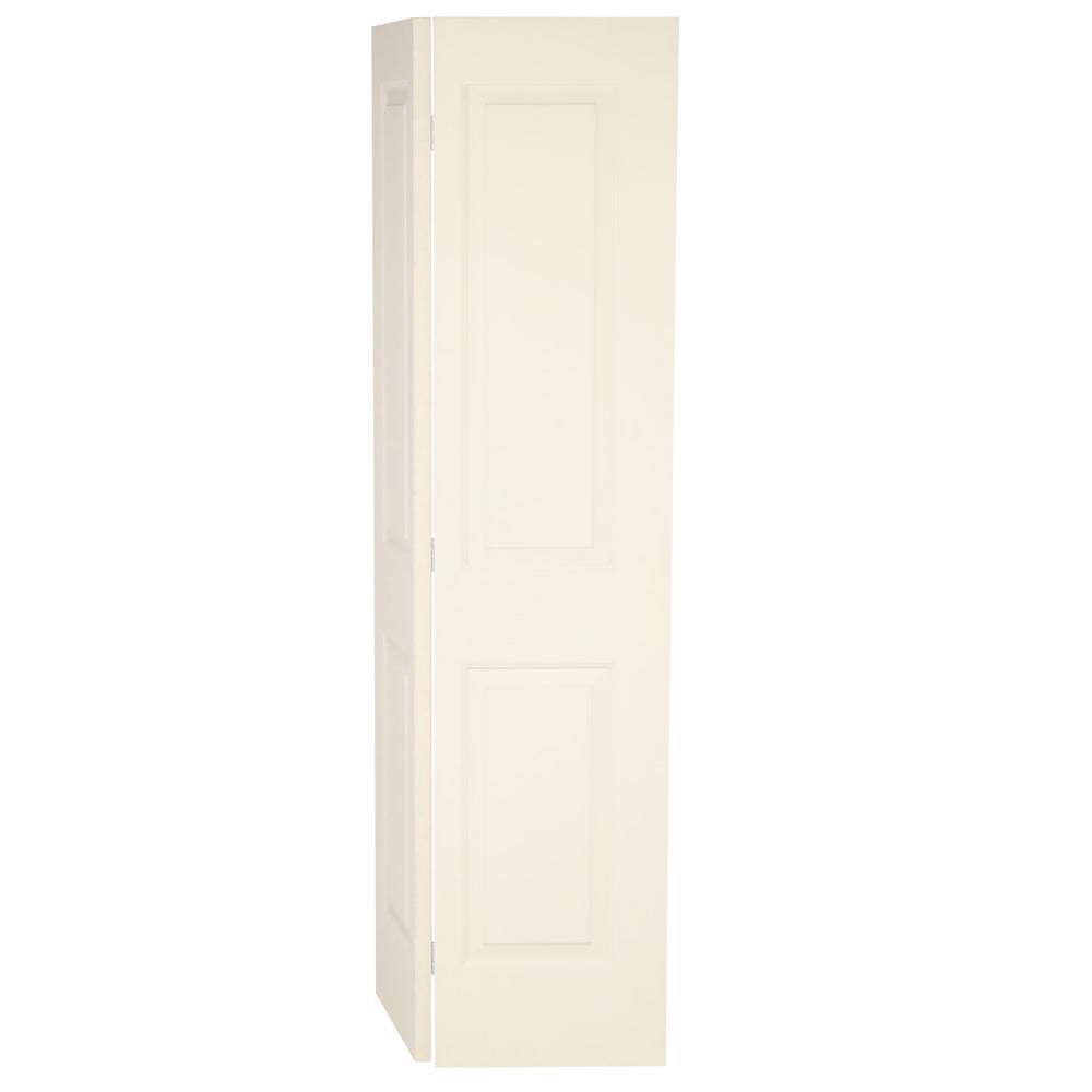 JELD-WEN 72 in. x 80 in. Cambridge Primed Smooth Molded Composite MDF Closet Bi-Fold Double Door