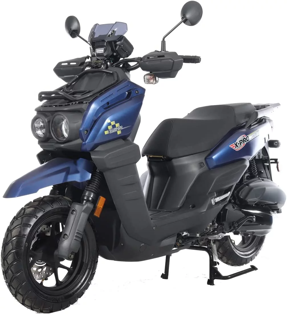 X-Pro Brand New 150cc Gas Moped Scooter, 12" Aluminum Wheels Electric/Kick Start - Curated Treasures Market