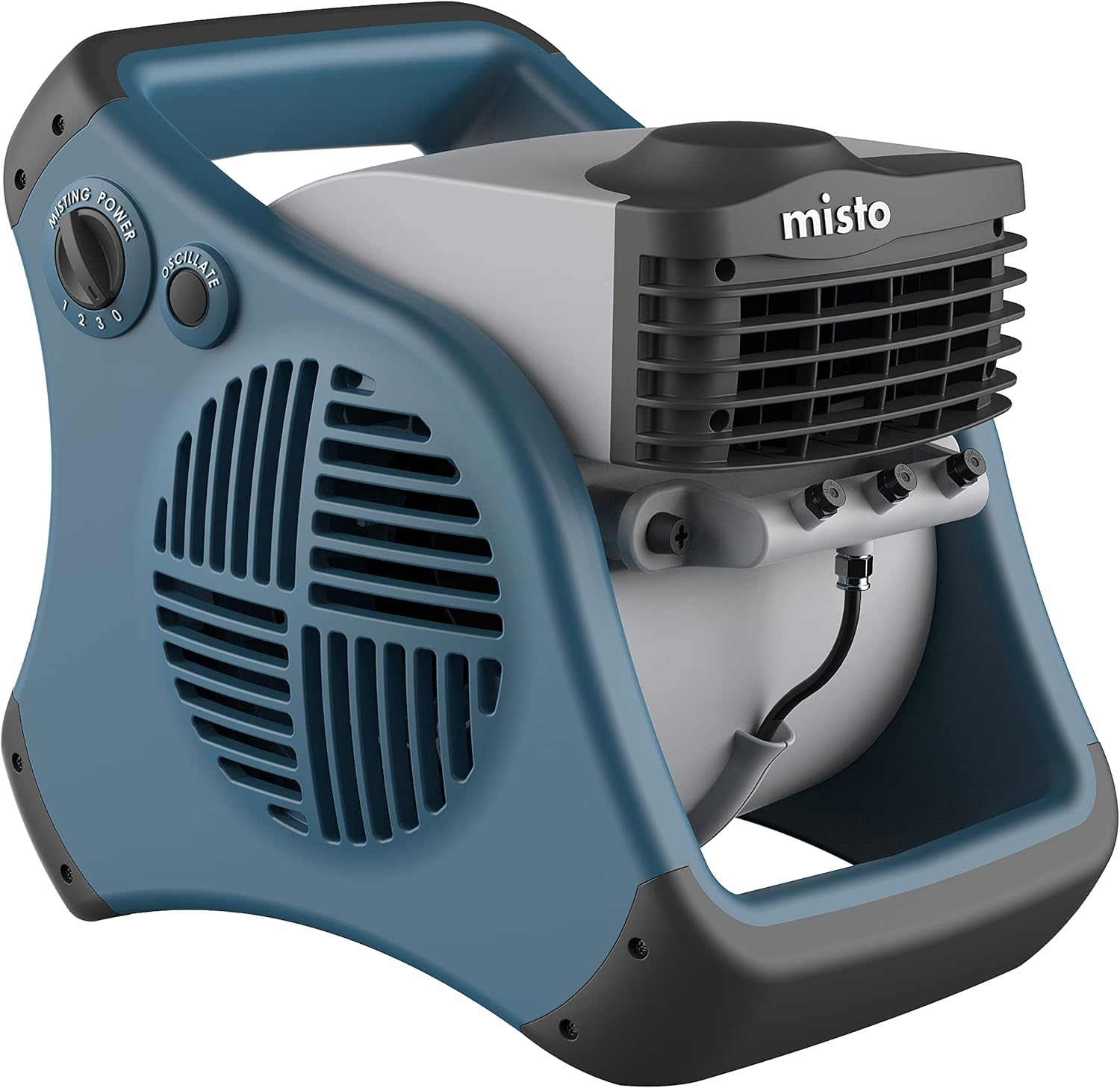 Lasko 7054 Misto Outdoor Misting Blower Fan - Features Cooling Misters, Ideal for Sports, Camping, Decks & Patios, Blue