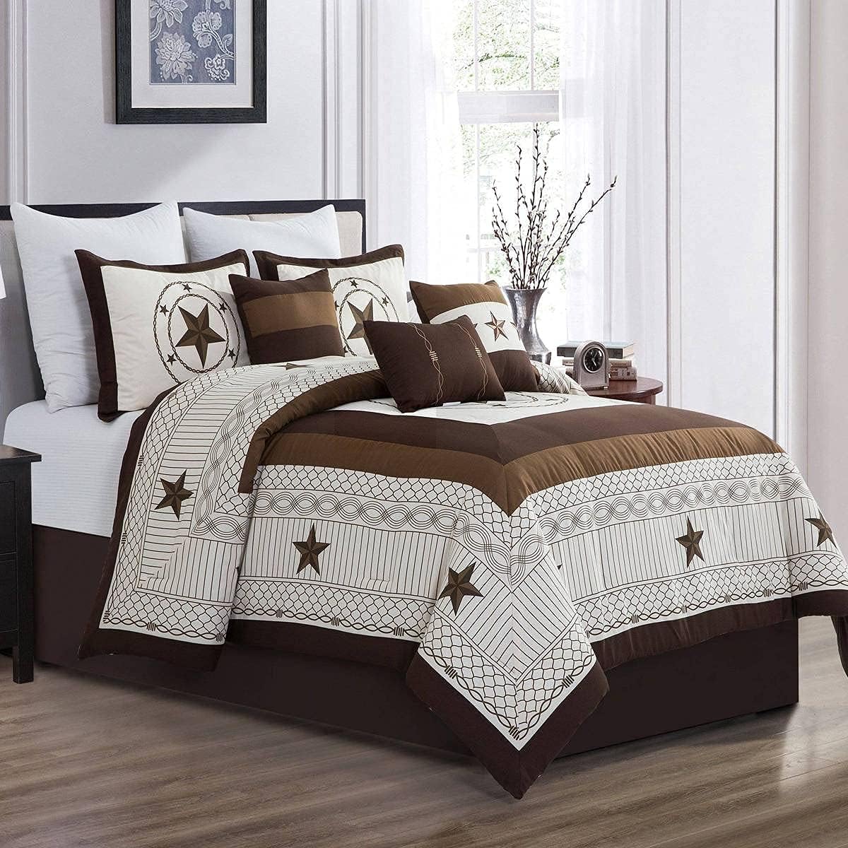 Western Rustic Star Cabin Lodge Comforter Set - 7 Piece Set (King)