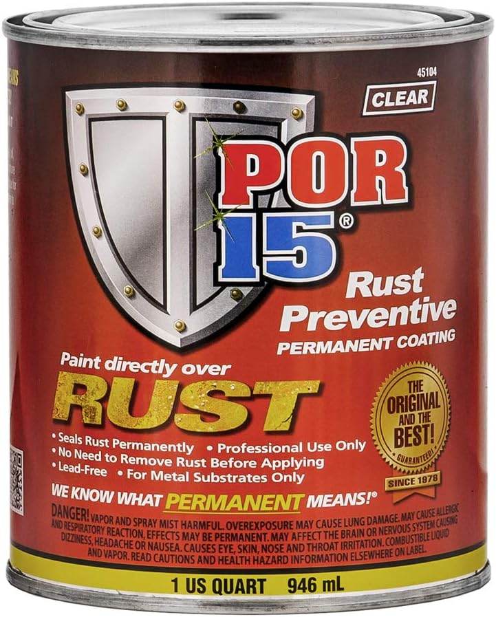 POR-15 Rust Preventive Coating- Gray - 1 pt - Stop Rust & Corrosion Permanently, Anti-Rust Non-Porous Protective Barrier Pack of 2
