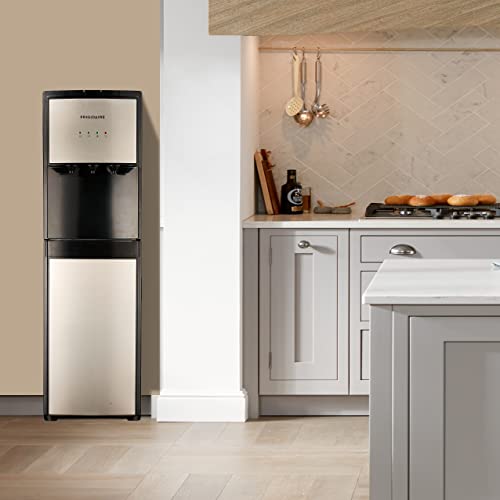 Frigidaire EFWC498 - Top Loading Cooler Dispenser -Hot & Cold Water - Child Safety Lock - Innovative Slim & Sleek Design, Holds 3 or 5 Gallon Bottles