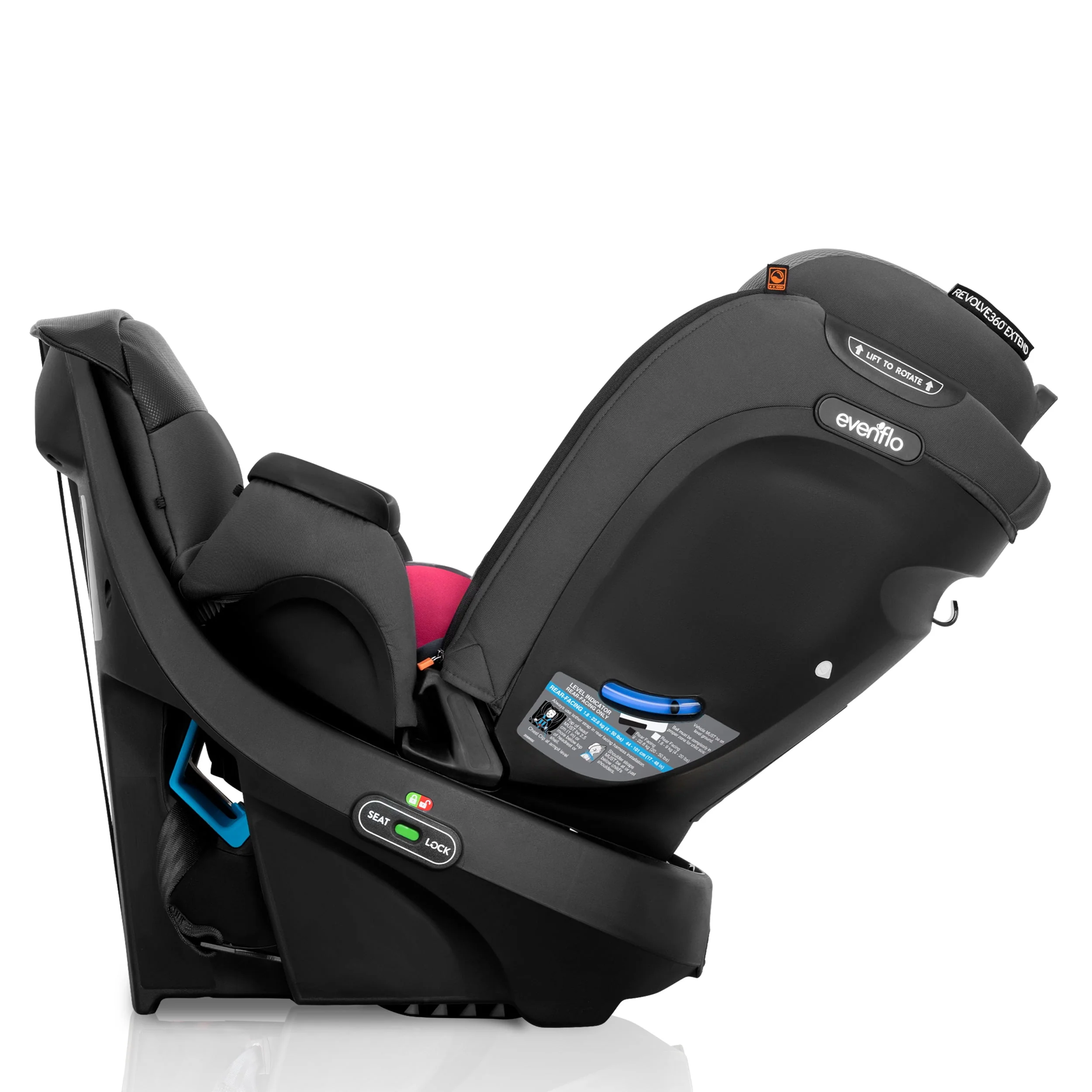 Revolve360 Extend All-in-One Rotational Car Seat with Quick Clean Cover (Revere Gray)