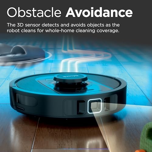 Shark RV2820AE Detect Pro Self-Empty Robot Vacuum with Bagless, 60-day Capacity HEPA Base, 3 Detect & React Technologies, Auto Deep-Clean on Carpets and Hardfloors, NeverStuck Tech, Wi-Fi Black/Bronze